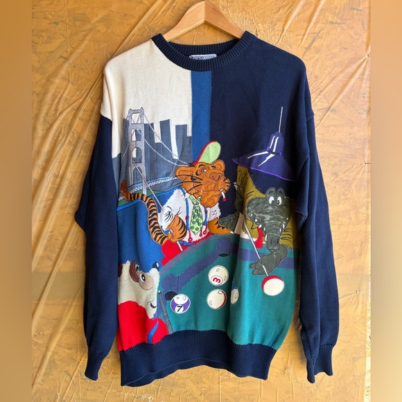Vintage MiMi Spirit Cotton Characters Playing Pool Size X-Large